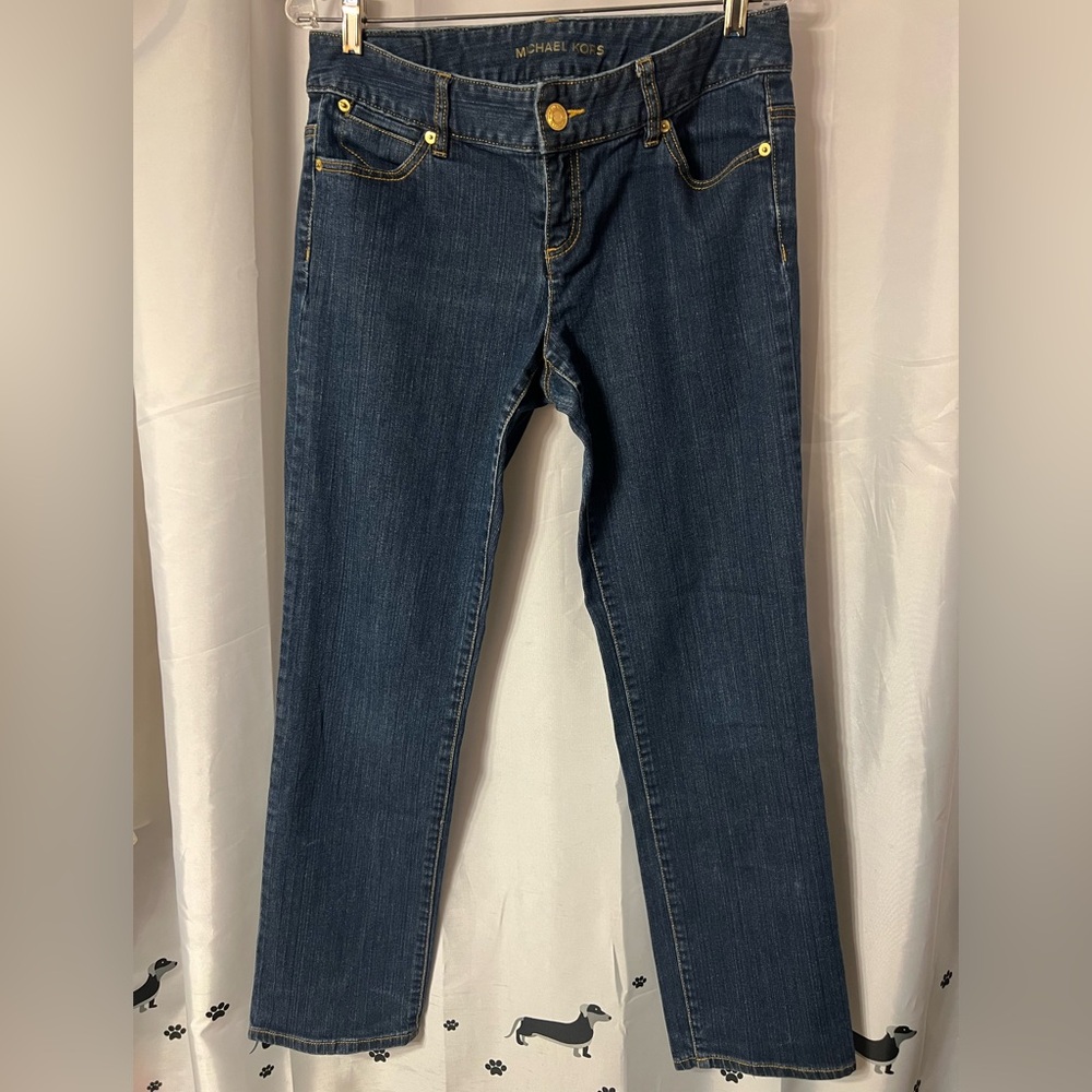 Michael Kors Dark Blue Straight Leg Jeans. Size 10. Wore x2. EUC